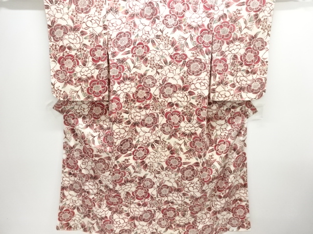 JAPANESE KIMONO / ANTIQUE TAISHO-ROMAN KIMONO / FLOWER PATTERN / TAISH